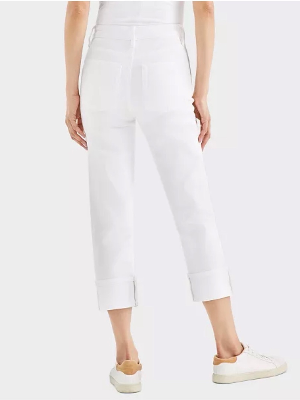 Style & Co White High-Rise Cuffed Capri Jeans Size 10 - Picture 2 of 4